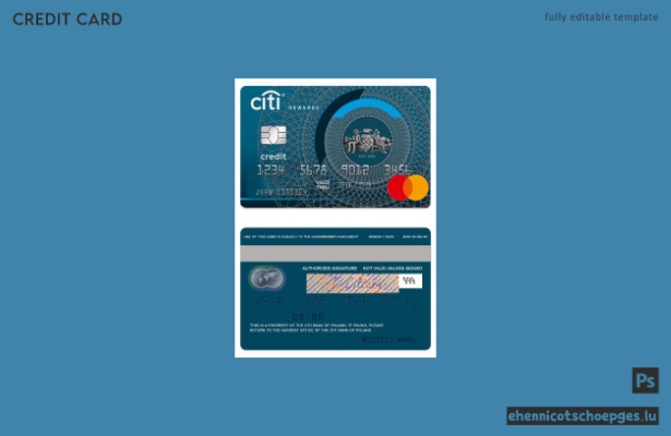 Beispielvorschau der polnischen CitiBank World Credit Mastercard